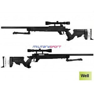 Страйкбольная винтовка Well MB-05D Metal sniper rifle (сошки и оптика в комплекте)
