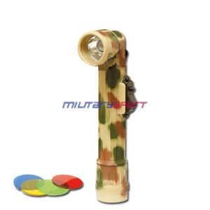 Mil-Tec Г-образный фонарь (desert) со сменными стёклами (длина 16см,диаметр линзы 2,9см) 36114